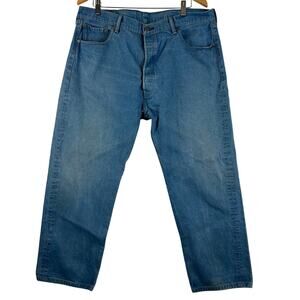 Levis 501 XX Jeans Mens 42x30 Blue Straight Button Fly Medium Wash (38x27) Denim